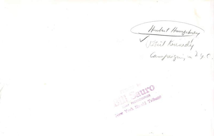 Bobby Kennedy and Hubert Humphrey Vintage New York Campaign Photo