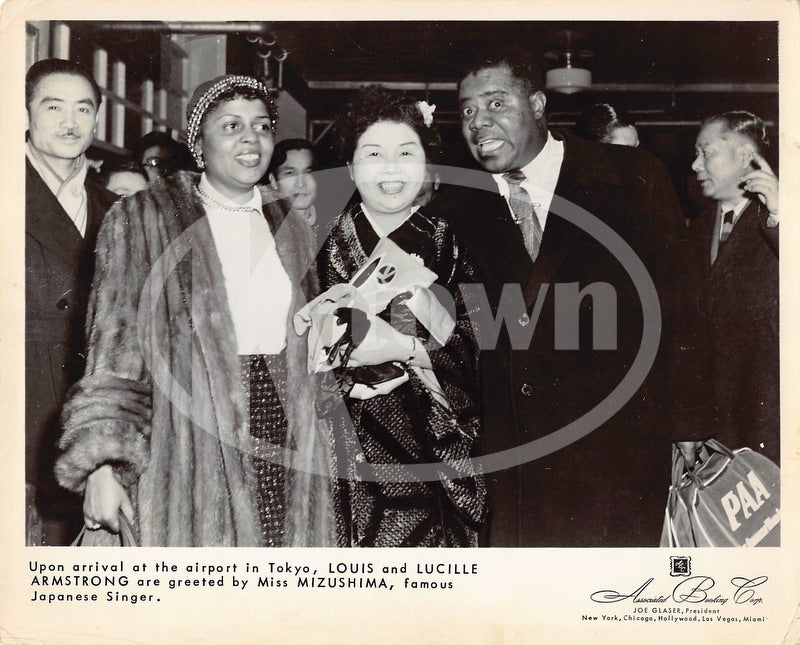 Louis Armstrong Jazz Trumpet & Miss Mizushima Vintage Music Promo Photo