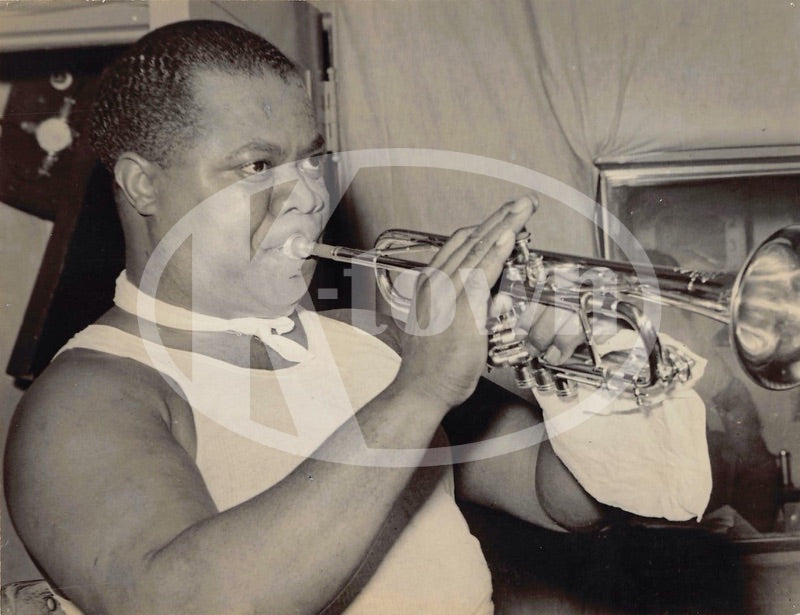 Louis Armstrong Jazz Trumpet Musician Original 1930s Frank Driggs Photo