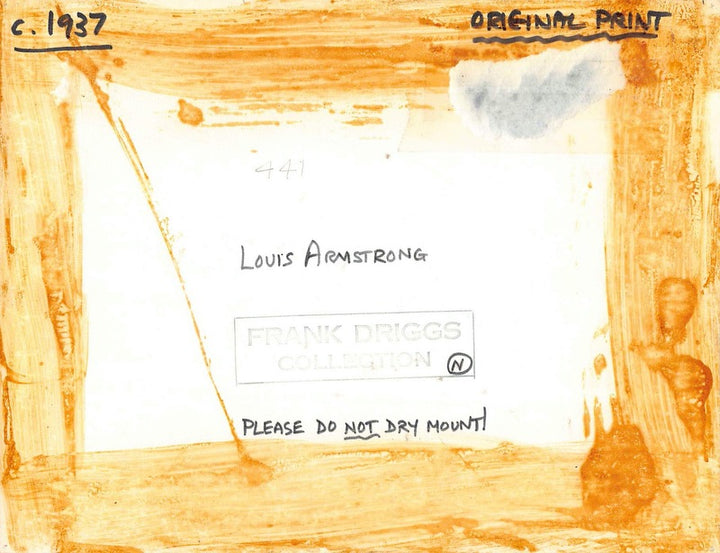 Louis Armstrong Jazz Trumpet Musician Original 1930s Frank Driggs Photo