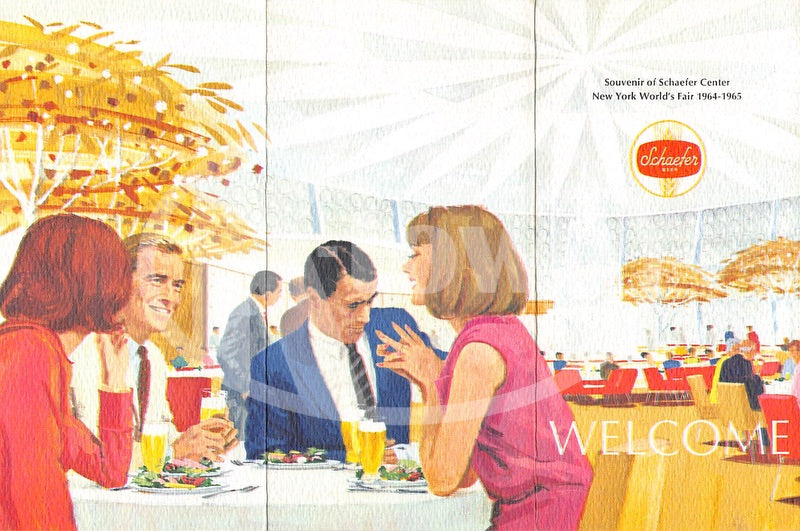 Schaefer Beer Brewery Vintage New York World's Fair Graphic Advertising Flyer