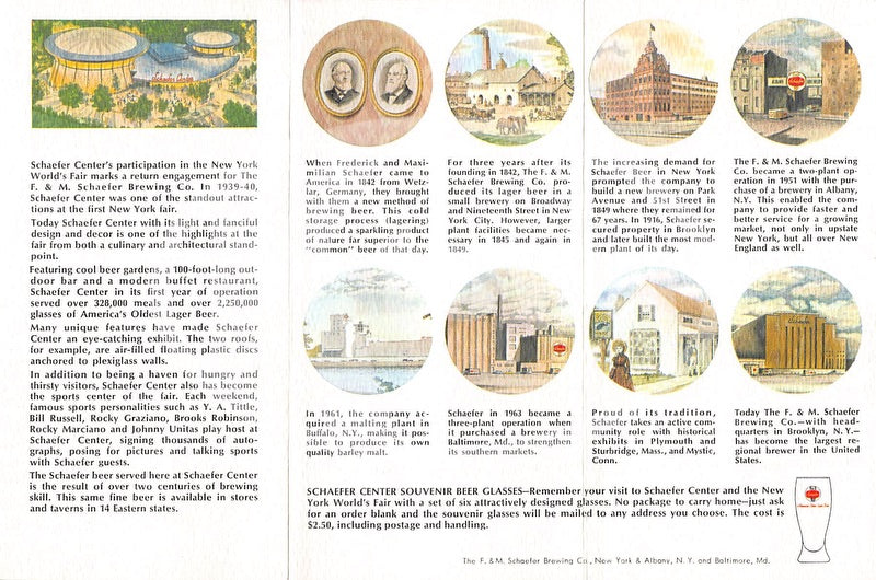 Schaefer Beer Brewery Vintage New York World's Fair Graphic Advertising Flyer