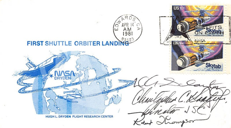 Deke Slayton Chris Craft NASA Orbiter Landing Autograph Signed Space Mail Cover 1981