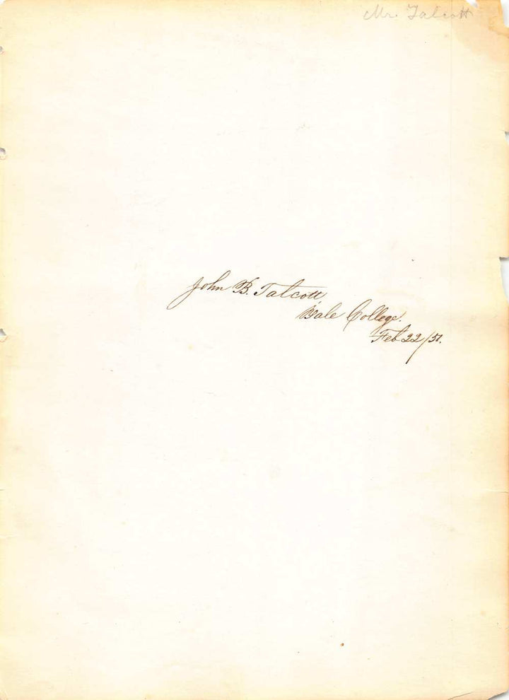 John B. Talcott New Britain Museum of American Art Autograph Signature 1851