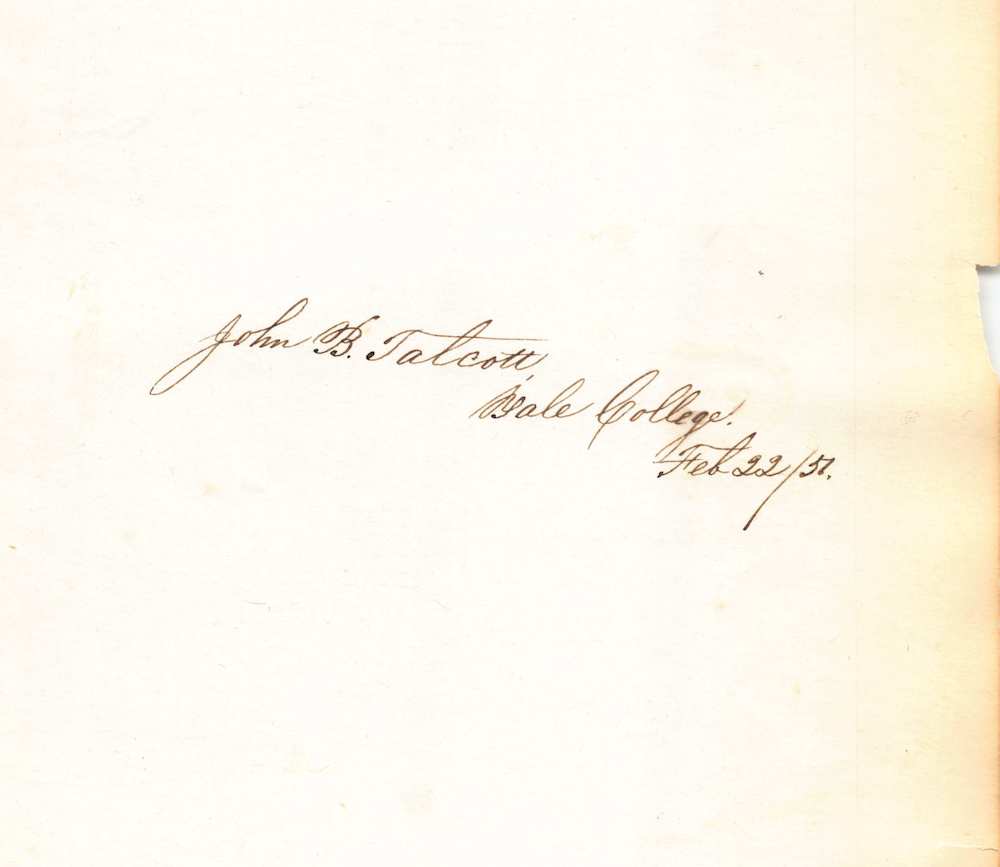 John B. Talcott New Britain Museum of American Art Autograph Signature 1851