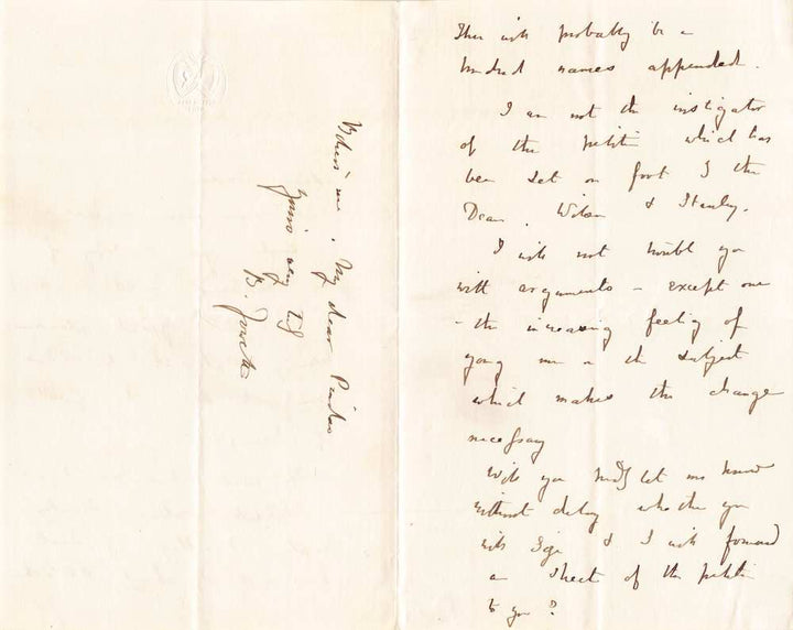 Benjamin Jowett Oxford University Theologian Autograph Signed Letter