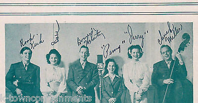 TEXAS VALLEY FOLKS 1940s HILLBILLY MUSIC COUNTRY AUTOGRAPH SIGNED SONG LYRIC BK - K-townConsignments