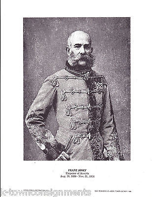 Franz Josef Emperor of Austria Vintage Portrait Gallery Poster Print - K-townConsignments