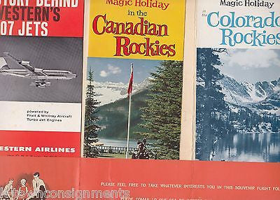 WESTERN AIRLINES VINTAGE WELCOME ABOARD GRAPHIC ADVERTISING BROCHURES PACKET - K-townConsignments