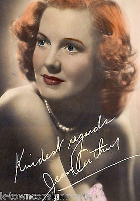 JEAN AUTHUR MOVIE ACTRESS VINTAGE FACSIMILE SIGNATURE COLORED STUDIO PHOTO - K-townConsignments