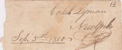 CALEB LYMAN AMERICAN PATRIOT WAR OF 1812 LIEUTENANT KIA AUTOGRAPH SIGNATURE - K-townConsignments