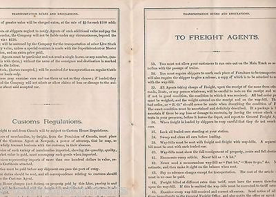 CONNECTICUT RIVERS RAILROAD MASSAWIPPI VALLEY ANTIQUE RR TARIFF RATES BOOK 1872 - K-townConsignments