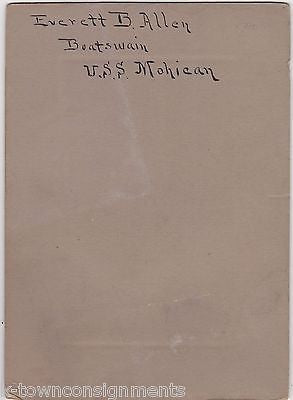 EVERETT ALLEN USS MOHICAN NAVY SAILOR ANTIQUE IDed MILITARY UNIFORMED PHOTO - K-townConsignments