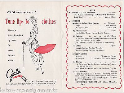 KATHERINE DUNHAM PRINCE OF WHALES ACTRESS VINTAGE COVENTRY THEATRE PLAYBILL - K-townConsignments