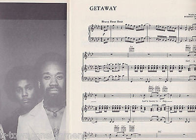 EART HWIND & FIRE GETAWAY VINTAGE 1970s GRAPHIC ART PHOTO COVER SHEET MUSIC - K-townConsignments