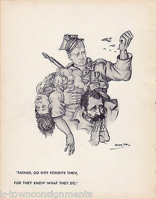 Father Do Not Forgive Them Anti-German WWII Political Cartoon Art Prints by Szyk - K-townConsignments