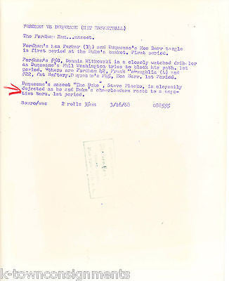 STEVE PLACKO DUQUESNE'S MASCOT THE DUKE BASKETBALL VINTAGE 1968 NEWS PRESS PHOTO - K-townConsignments