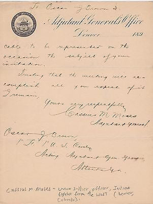 CASSIUS MOSES SPANISH-AMERICAN WAR CIVIL WAR SOLDIER AUTOGRAPH SIGNED STATIONERY - K-townConsignments