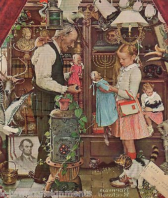 ANTIQUE SHOP DOLLS NORMAN ROCKWELL VINTAGE POST MAGAZINE COVER GRAPHIC PRINT - K-townConsignments