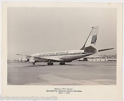 SEABOARD AIRWAYS BOEING 707 JET AIRPLANE VINTAGE ADVERTISING PROMO PHOTO - K-townConsignments