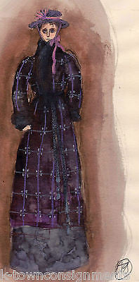 MIMI LA BOHEME OPERA ORIGINAL SIGNED HAL GEORGE THEATRE COSTUME DESIGN PAINTING - K-townConsignments