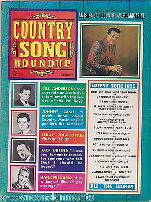 JOHNNY CASH HANK WILLIAMS Jr VINTAGE COUNTRY SONG ROUNDUP MUSIC MAGAZINE 1968 - K-townConsignments