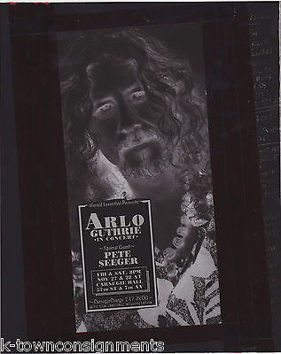 ARLO GUTHRIE PETE SEEGER VINTAGE NEW YORK MUSIC CONCERT POSTER PHOTO NEGATIVE - K-townConsignments