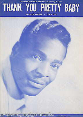 BROOK BENTON THANK YOU PRETTY BABY VINTAGE R&B MERCURY SHEET MUSIC & LYRICS - K-townConsignments