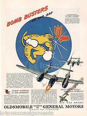 54th FIGHTER SQUADRON INSIGNIA VINTAGE WWII AVIATION GRAPHIC ADVERTISING PRINT - K-townConsignments