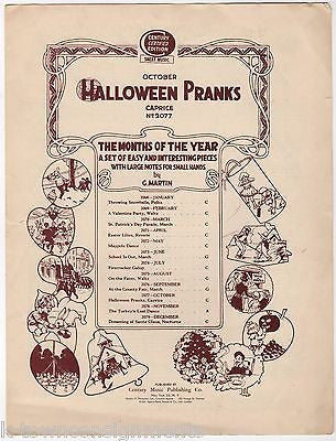 HALLOWEEN PRANKS VINTAGE 1920s SONG SHEET MUSIC BY G. MARTIN - K-townConsignments