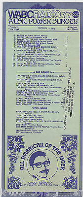 ROD STEWART CHUCK LEONARD WABC RADIO MUSIC POWER SURVEY CERTS PROMO FLYER - K-townConsignments