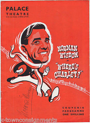 NORMAN WISDOM WHERE'S CHARLEY COMEDIAN ACTOR AUTOGRAPH SIGNED THEATRE PLAYBILL - K-townConsignments