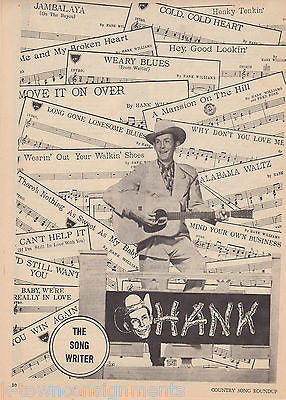 HANK WILLIAMS STORY VINTAGE COUNTRY SONG ROUNDUP MUSIC PHOTO MAGAZINE 1953 - K-townConsignments