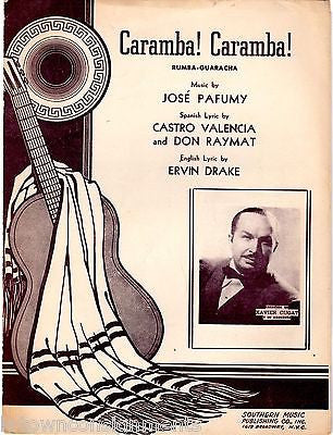 CARAMBA RUMBA XAVIER CUGAT VINTAGE SPANISH GUITAR SONG SHEET MUSIC 1943 - K-townConsignments