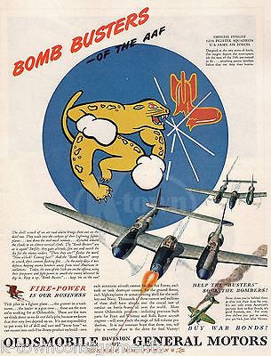 54th FIGHTER SQUADRON INSIGNIA VINTAGE WWII AVIATION GRAPHIC ADVERTISING PRINT - K-townConsignments