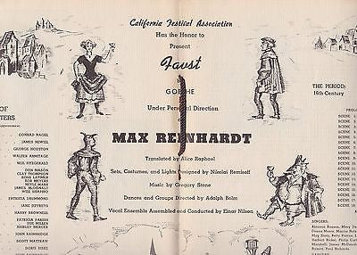 FAUST MAX REINHARDT CONRAD NAGEL VINTAGE THEATRE PLAY SOUVENIR PROGRAM BOOK - K-townConsignments