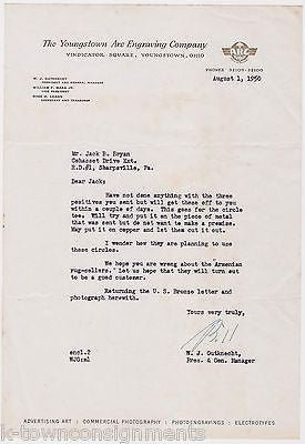 BILL GUTKNECHT YOUNGSTOWN ARC ENGRAVING CO OHIO VINTAGE SIGNED STATIONERY LETTER - K-townConsignments