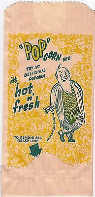 Dr. POP CORN HOT N' FRESH VINTAGE GRAPHIC ADVERTISING AMUSEMENT POPCORN BAG - K-townConsignments