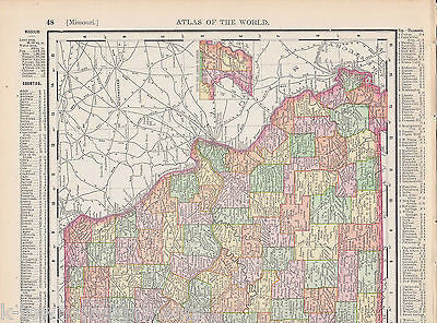 Missouri State Antique 1898 Graphic Illustration Map Atlas Print - K-townConsignments
