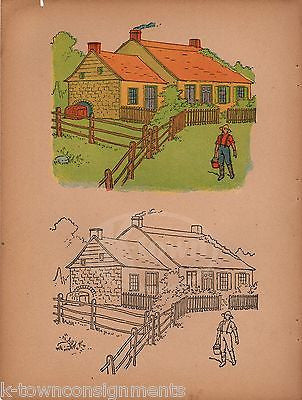 OLD COUNTRY HOME VIBRANT ANTIQUE CHILDREN'S DECOR GRAPHIC ART POSTER PRINT - K-townConsignments