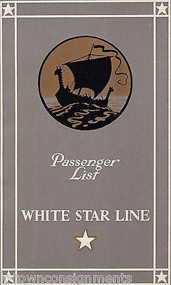 SS ADRIATIC WHITE STAR LINE CRUISE SHIP 1930s GRAPHIC ILLUSTRATED PASSENGER LIST - K-townConsignments