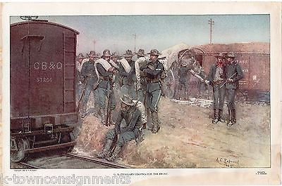 US REGULARS TRAIN STATION VINTAGE SPANISH AMERICAN WAR GRAPHIC ART POSTER PRINT - K-townConsignments