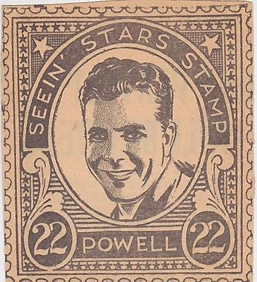DICK POWELL MOVIE ACTOR VINTAGE SEEIN STARS STAMP GRAPHIC PHOTO PROMO - K-townConsignments