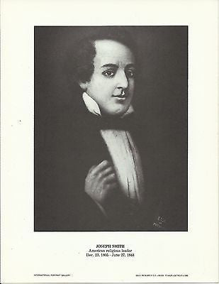 Joseph Smith American Religious Leader Vintage Portrait Gallery Poster Print - K-townConsignments