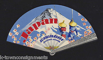 JAPAN SCANDINAVIAN AIRLINES VINTAGE GRAPHIC AIRPLANE LUGGAGE TAG STICKER - K-townConsignments