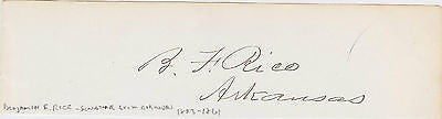 BENJAMIN RICE 3rd MINNESOTA INFANTRY CAPTAIN ARKANSAS SENATE AUTOGRAPH SIGNATURE - K-townConsignments