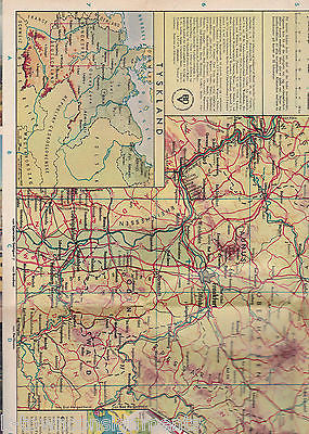 TYSKLAND GERMANY VINTAGE SOUVENIR GRAPHIC ADVERTISING MAP - K-townConsignments