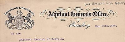 D.H. HASTINGS PA GOVERNOR AUTOGRAPH SIGNED CONFEDERATE SPRINGFIELD RIFLES LETTER - K-townConsignments