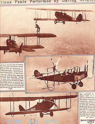 MISS BOYER & JERSEY RINGEL TRICK PILOT AVIATORS 1920s NEWS PHOTO POSTER PRINT - K-townConsignments