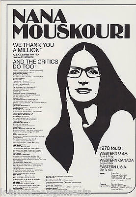 NANA MOUSKOURI GREEK MUSIC SINGER VINTAGE SOUVENIR PROGRAM PHOTO BOOK - K-townConsignments